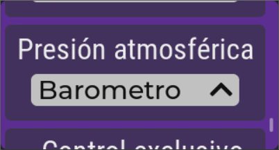Nueva preferencia de fuente de presión atmosférica