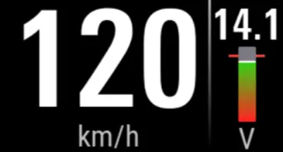 Voltage de batería en pantalla de velocidad