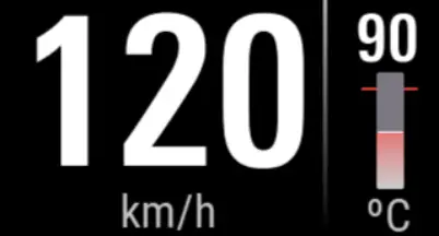 Temperatura refrigerante en pantalla de velocidad